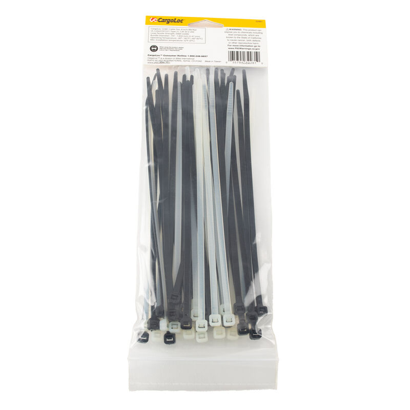Cable Ties 8" Black & White | 50-Pack, , large image number 1